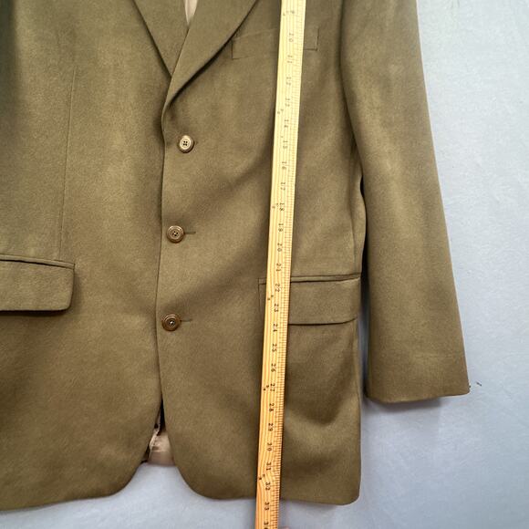 Chaps Ralph Lauren Blazer Jacket 40T Sport Coat Microfiber Green Academia Career - Picture 15 of 16